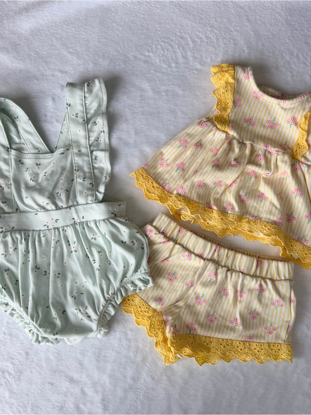 Baby Floral Ruffle Romper and 2 Piece Bundle